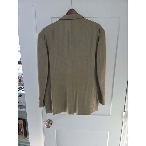 #45 VTG Oscar de la Renta Houndstooth Blazer 52% Silk 48% Wool | Brown Tan | 48R - Picture 5 of 7